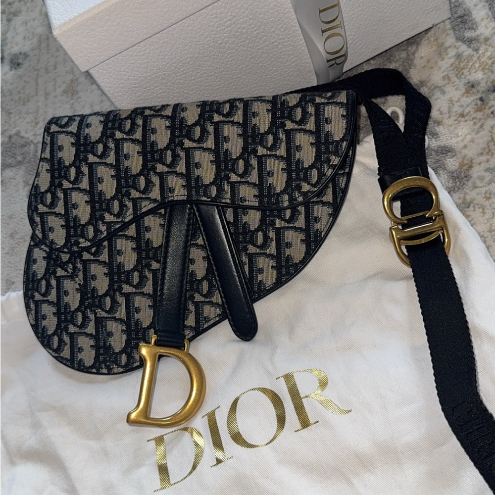 Dior belt Black Saddle Bag